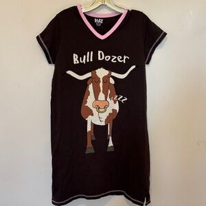 Lazy One Black and Pink Bull Dozer Nightshirt
